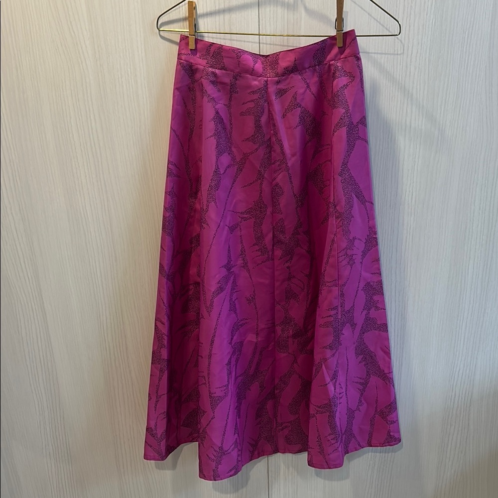 A line Ankle-length flared skirt abstract pattern not lined Back zipper size S